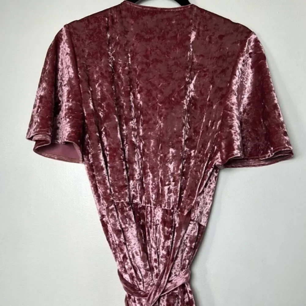 Show Me Your Mumu Andrea Crushed Velvet Wrap Dress S - Picture 10 of 11